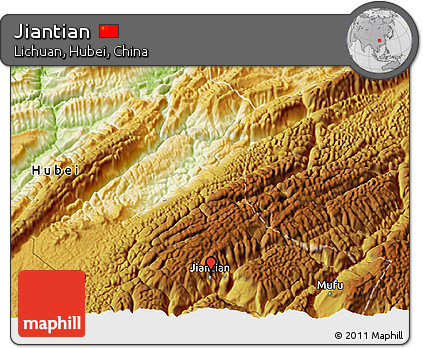 Physical 3D Map of Jiantian