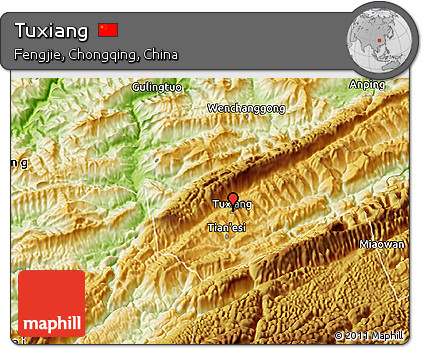 Physical 3D Map of Tuxiang