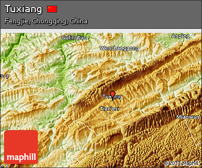 Physical 3D Map of Tuxiang