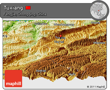 Physical Panoramic Map of Tuxiang