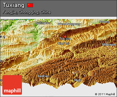 Physical Panoramic Map of Tuxiang