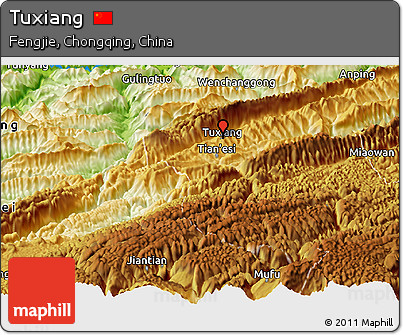 Physical Panoramic Map of Tuxiang