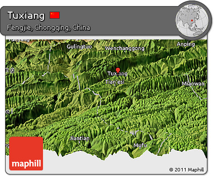 Satellite Panoramic Map of Tuxiang