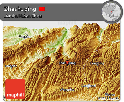 Physical 3D Map of Zhashuping