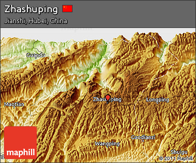 Physical 3D Map of Zhashuping