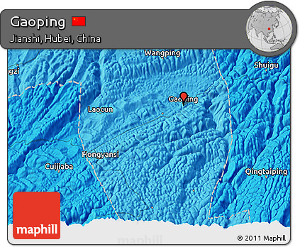 Political 3D Map of Gaoping