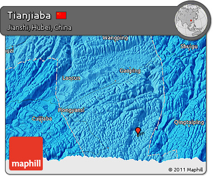 Political 3D Map of Tianjiaba
