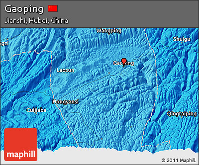Political 3D Map of Gaoping