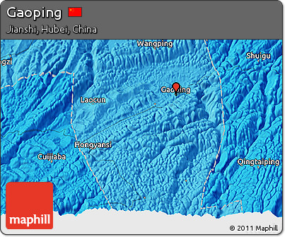 Political 3D Map of Gaoping