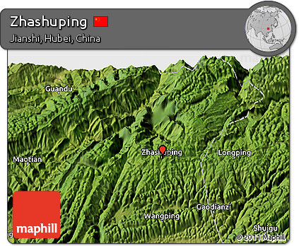 Satellite 3D Map of Zhashuping