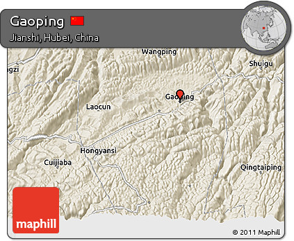 Shaded Relief 3D Map of Gaoping