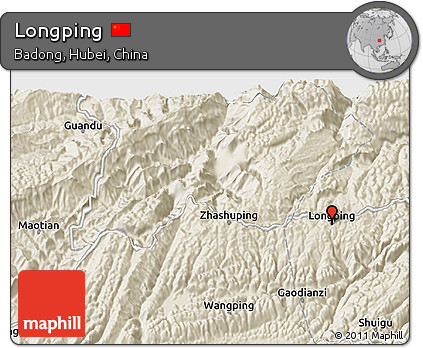 Shaded Relief 3D Map of Longping