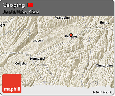 Shaded Relief 3D Map of Gaoping