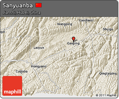 Shaded Relief 3D Map of Sanyuanba