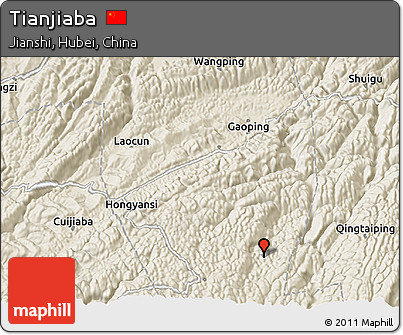 Shaded Relief 3D Map of Tianjiaba
