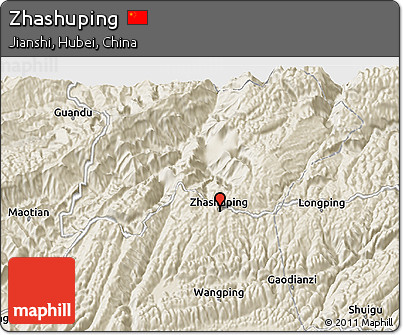 Shaded Relief 3D Map of Zhashuping