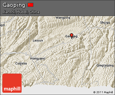 Shaded Relief 3D Map of Gaoping