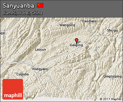 Shaded Relief 3D Map of Sanyuanba