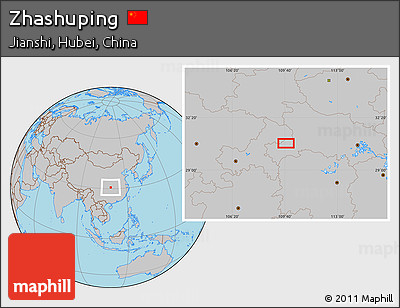 Gray Location Map of Zhashuping