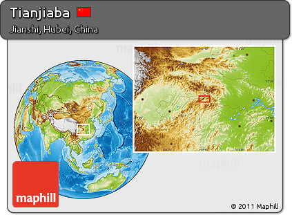 Physical Location Map of Tianjiaba