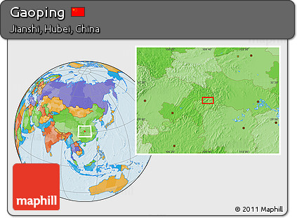 Political Location Map of Gaoping