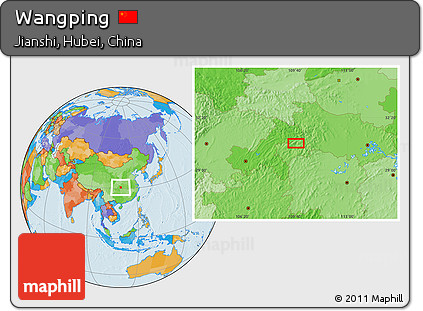 Political Location Map of Wangping