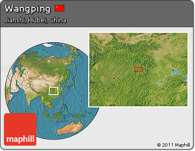 Satellite Location Map of Wangping