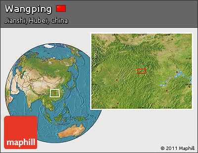 Satellite Location Map of Wangping