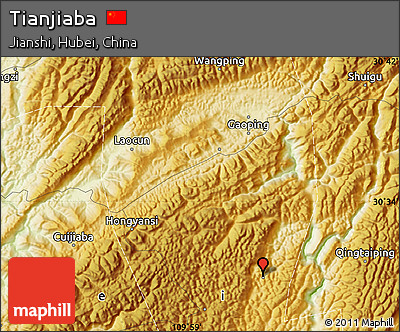 Physical Map of Tianjiaba