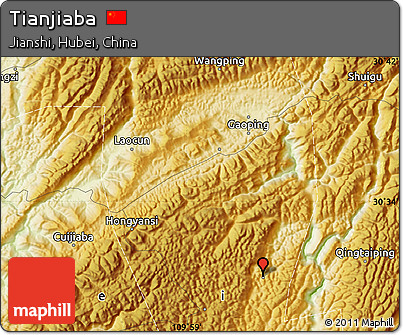 Physical Map of Tianjiaba