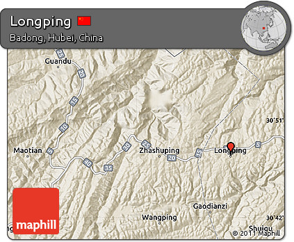 Shaded Relief Map of Longping
