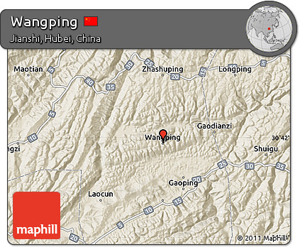 Shaded Relief Map of Wangping