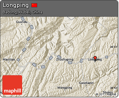 Shaded Relief Map of Longping