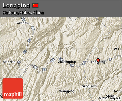 Shaded Relief Map of Longping