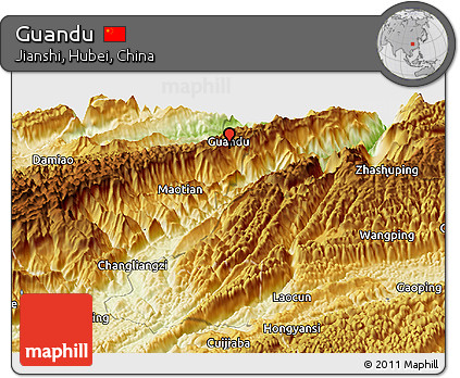Physical Panoramic Map of Guandu