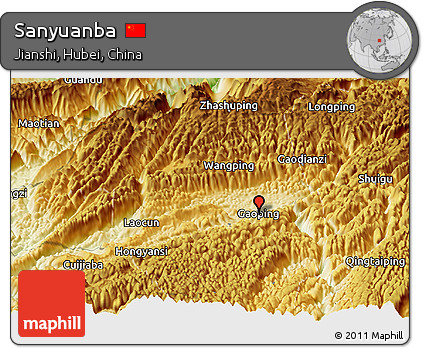 Physical Panoramic Map of Sanyuanba