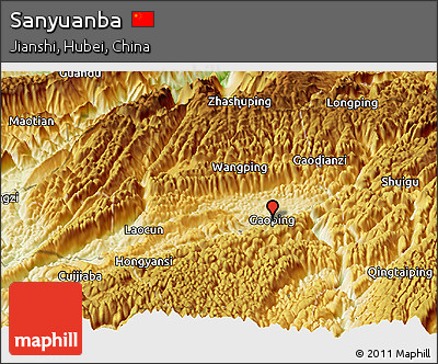 Physical Panoramic Map of Sanyuanba