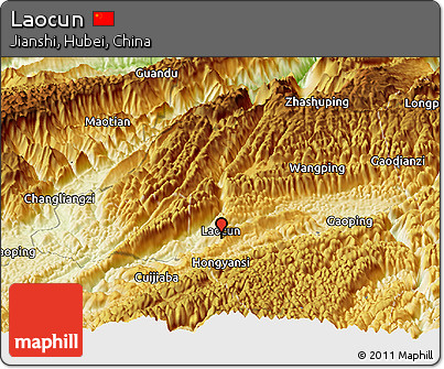 Physical Panoramic Map of Laocun