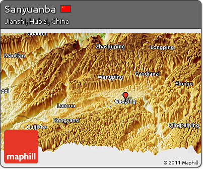 Physical Panoramic Map of Sanyuanba