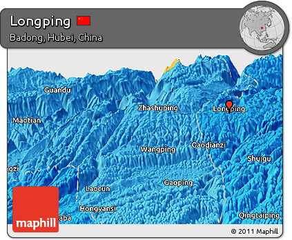 Political Panoramic Map of Longping
