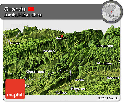 Satellite Panoramic Map of Guandu