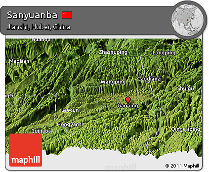 Satellite Panoramic Map of Sanyuanba