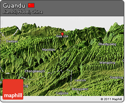 Satellite Panoramic Map of Guandu