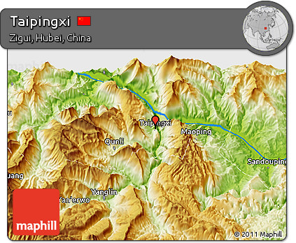 Physical 3D Map of Taipingxi