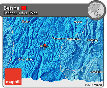 Political 3D Map of Baisha