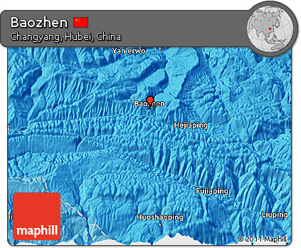 Political 3D Map of Baozhen