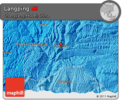 Political 3D Map of Langping