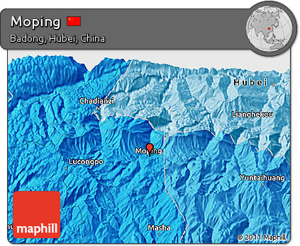 Political 3D Map of Moping