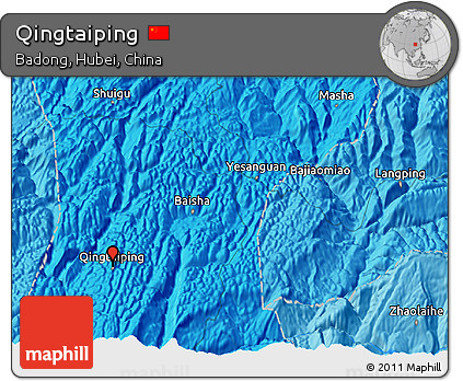 Political 3D Map of Qingtaiping
