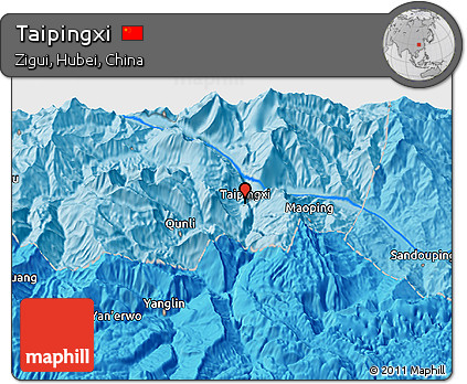Political 3D Map of Taipingxi
